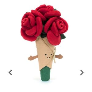 Jellycat Plush Bouquet with Red Roses